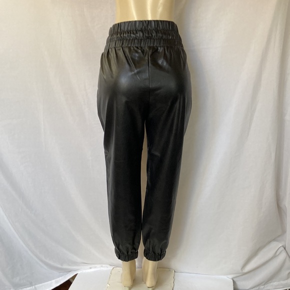 OPHELIA ROE Clothing Casual Loose Drawstring Faux Leather Pants Joggers Size M - Picture 7 of 11